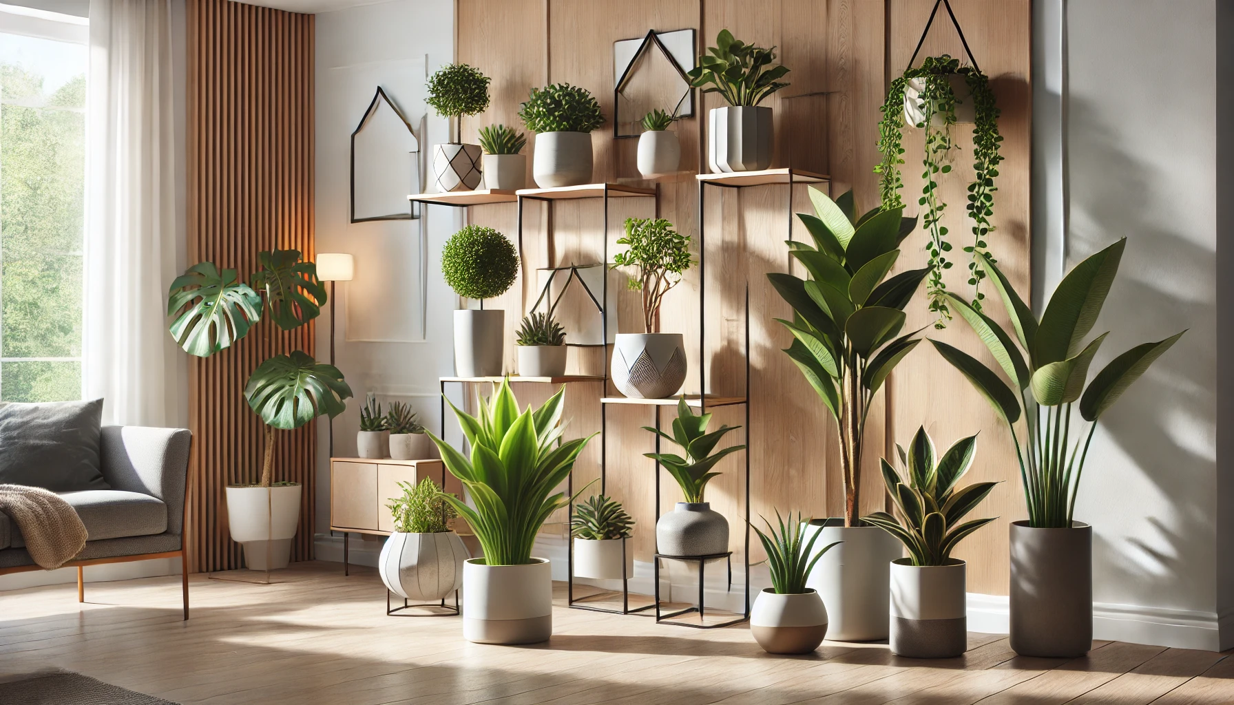 Décoration intérieure stylée avec plantes d'intérieur faciles d'entretien