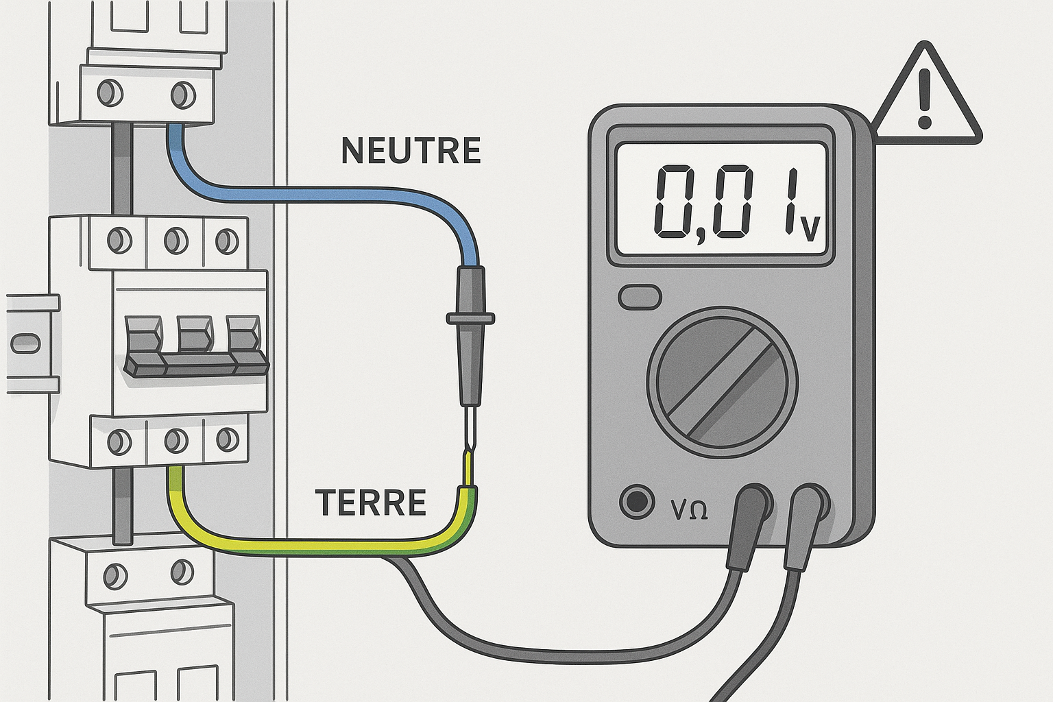 tension entre neutre et terre